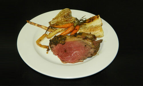 Slow Roasted Sage & Thyme Beef Rump with Winter Vegetables