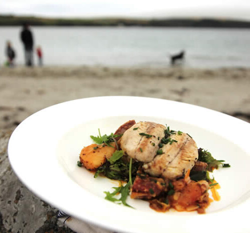 Mackerel with Warm Potato Salad with Chorizo