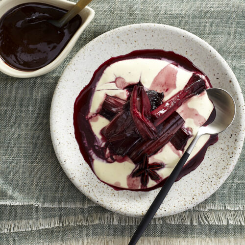 Chocolate, Cabernet and Rhubarb Dessert