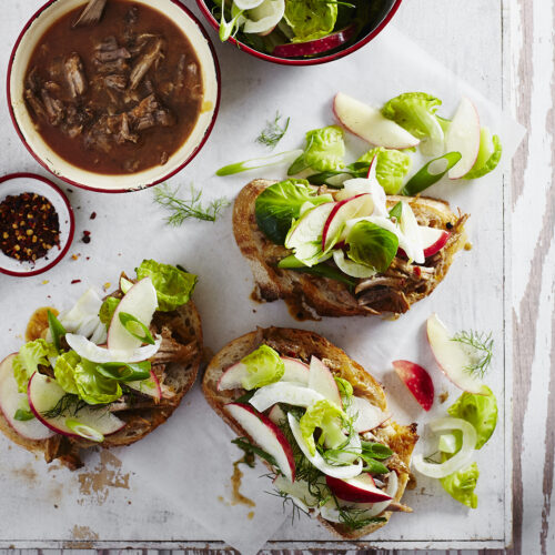 Easy Pulled Pork with Apple and Brussel Sprout Slaw