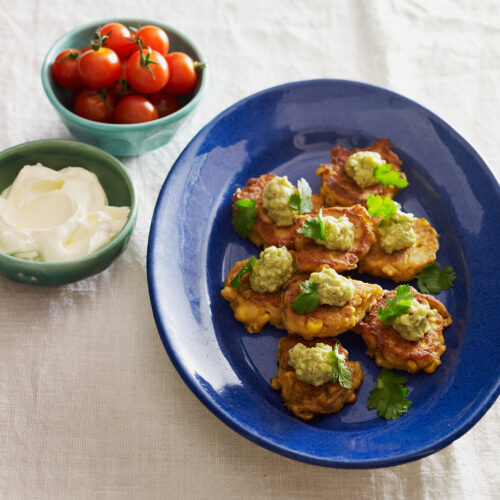 Corn Cakes with Australian Spiced Guacamole