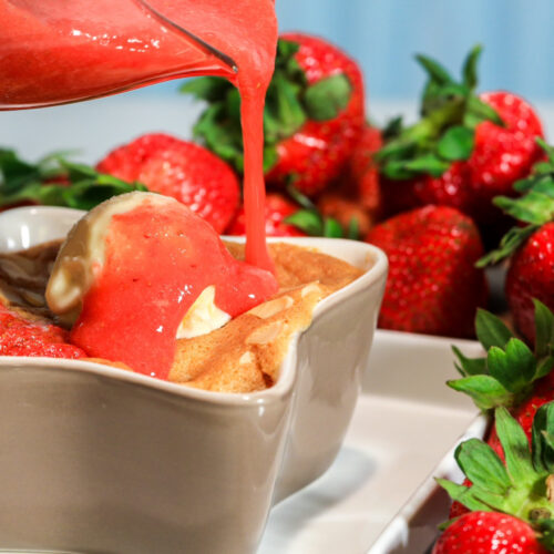 Strawberry Sponge Puddings with Strawberry Sauce