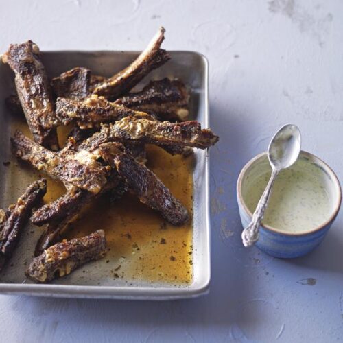 Slow Roasted Lamb Ribs with Yoghurt and Feta Sauce