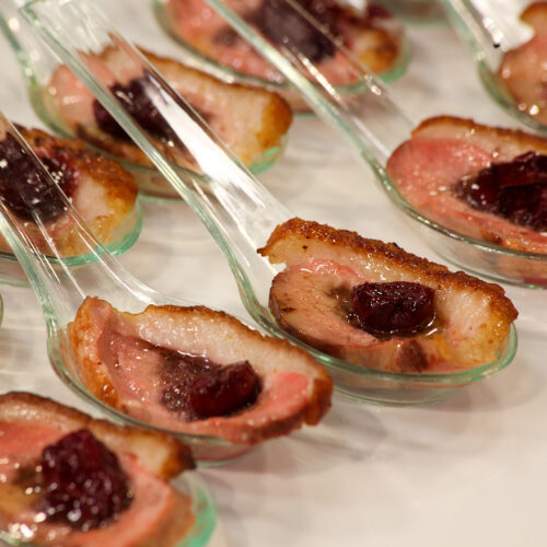 Smoked Duck with Christmas Spiced Pickled Cherries