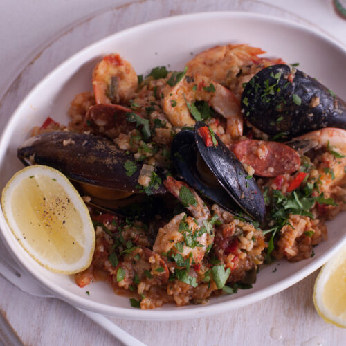 Jambalaya with Prawns, Pork and Smoked Sausage