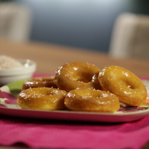 Maple glazed baked doughnuts