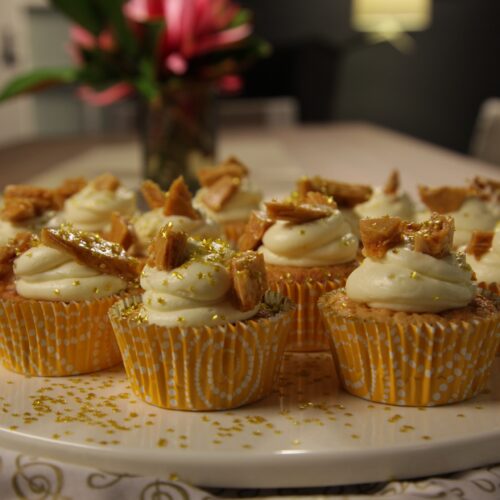 Almond Honeycomb Cupcakes