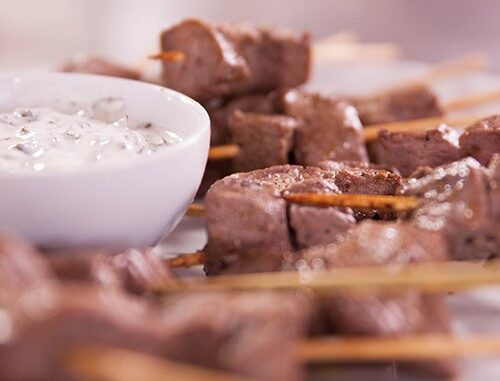 Lamb Kebabs with Yoghurt Mint Sauce