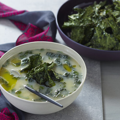 Stracciatella Soup with Cavolo Nero & Lardo