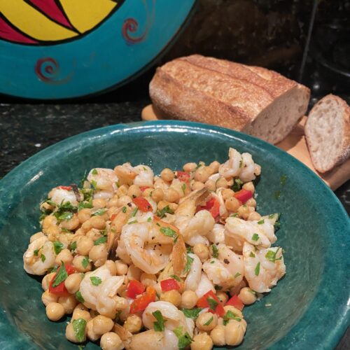 Prawns and Chickpeas with Garlic