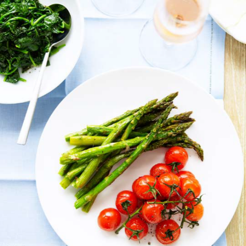 Roasted Asparagus and Truss Tomatoes