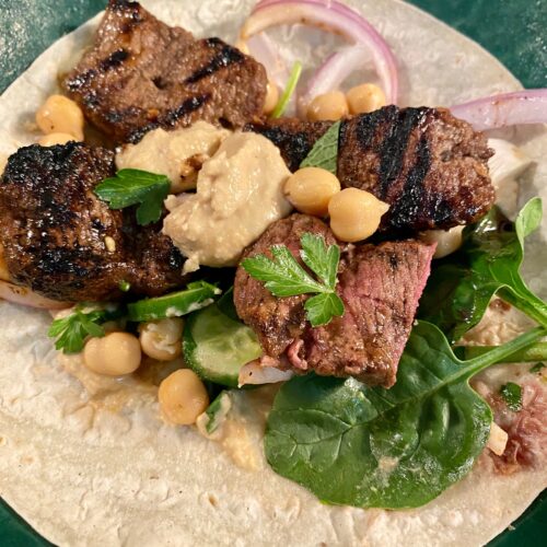 Lebanese Lamb Kebabs with Chickpeas