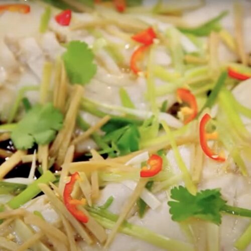 Steamed Snapper with Ginger, Shallots & Soy