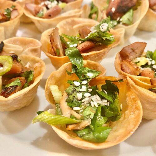 Chinese Chicken Wonton Cups