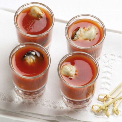 Bloody Mary Oyster Shooters