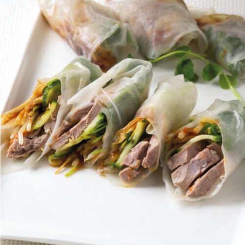 Roast Duck Rice Paper Rolls