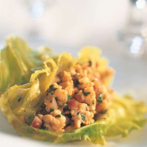 Thai Salad Wrapped  in Lettuce Leaves