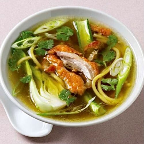 Duck Soup with Coriander & Noodles