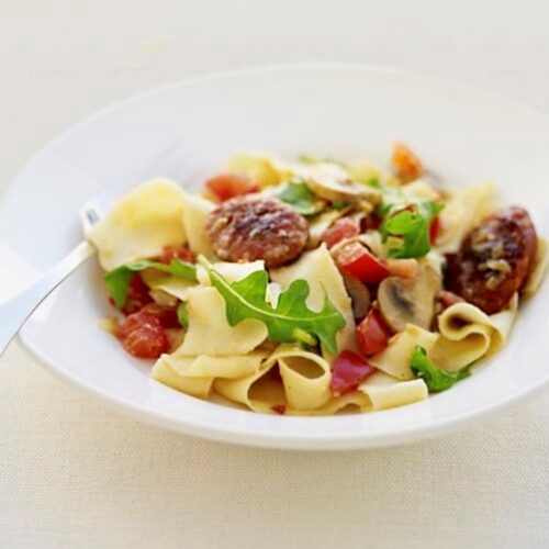 Rag Pasta with Chorizo “Carbonara” Style