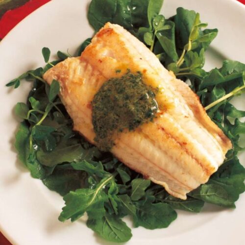 Fish with Rocket and Anchovy Butter