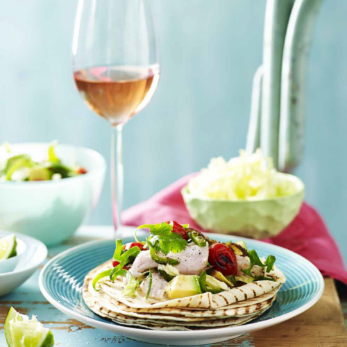 Fish Tacos, Tomato & Avocado Salsa