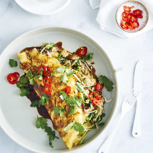 Wok-Tossed Crab & Mushroom Omelette