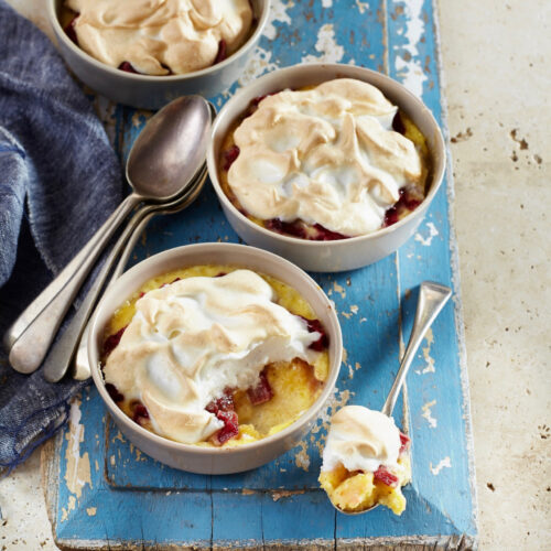 Rhubarb Queen of Puddings