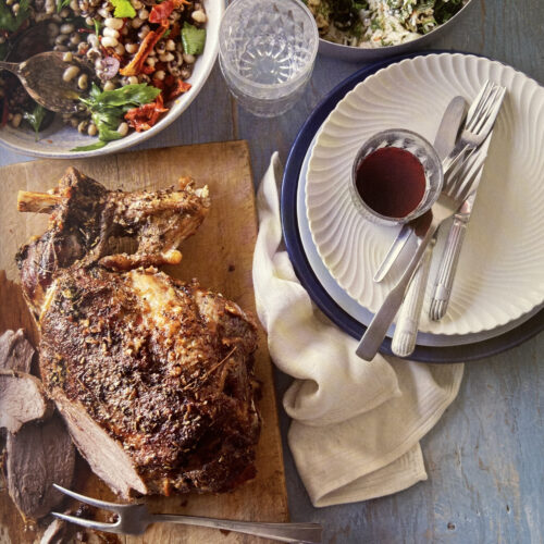 Slow Roasted Lamb with Salad of Black-Eyed Peas & Herbs