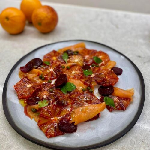 Smoked Trout with Blood Orange, Beetroot Salad